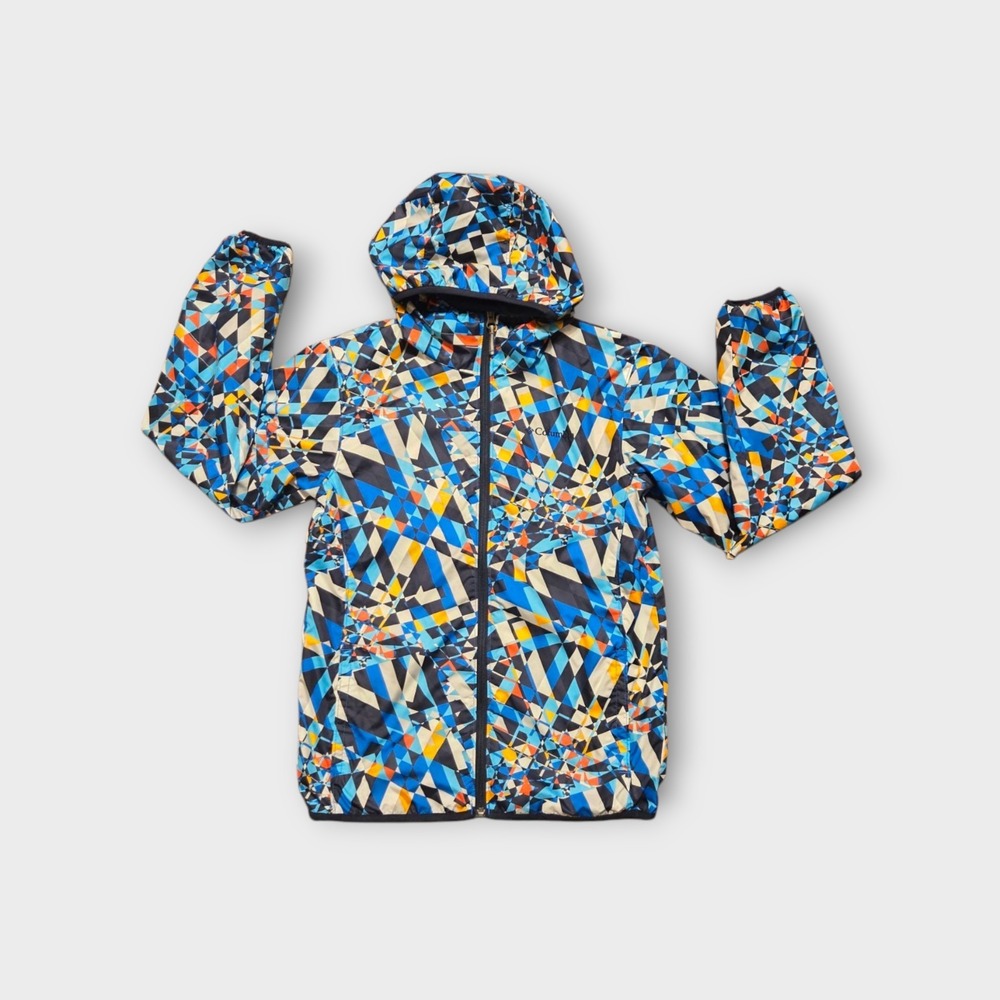Columbia Windbreaker Jacket Rain Coat Youth Size 14/16 Geometric Pattern